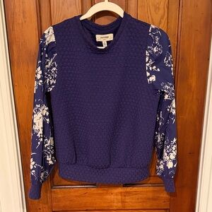 Anthropologie Porridge Women's Blue Floral Sweater